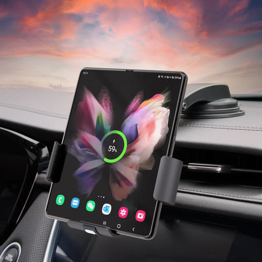 Support de chargeur sans fil de voiture à serrage automatique, pour Samsung Galaxy Z Fold 5 3 4 vivo Xfold iPhone14 13, support de téléphone à ventilation