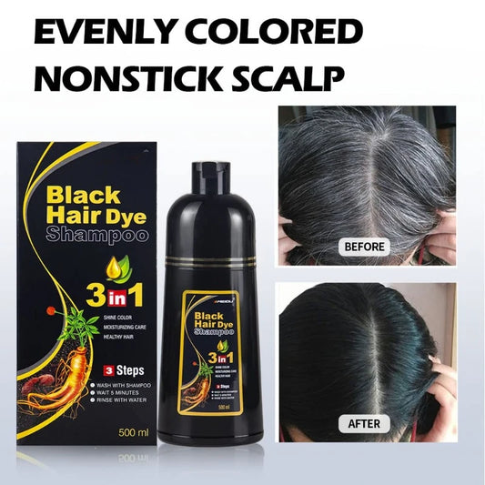 Shampooing Colorant 3en1 MEIDU : Transformez les Cheveux Gris en Noir avec des Ingrédients Herbal Naturels